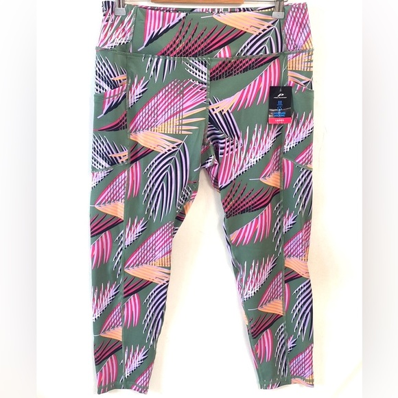 (A56) Pro Player Tropical Night Dark Ivy Ladies Leggings, Size Large, NWT - Picture 8 of 11